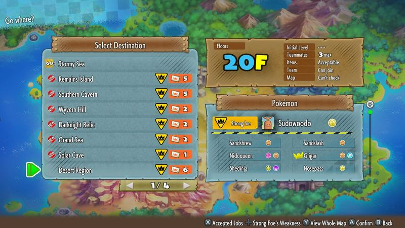 Pokemon Mystery Dungeon DX-tips: banen
