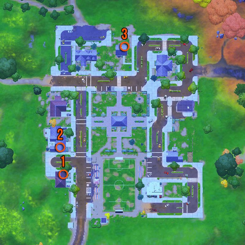 Fortnite research books kort over Pleasant Park