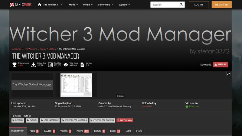 witcher 3 Nexus Mod Manager
