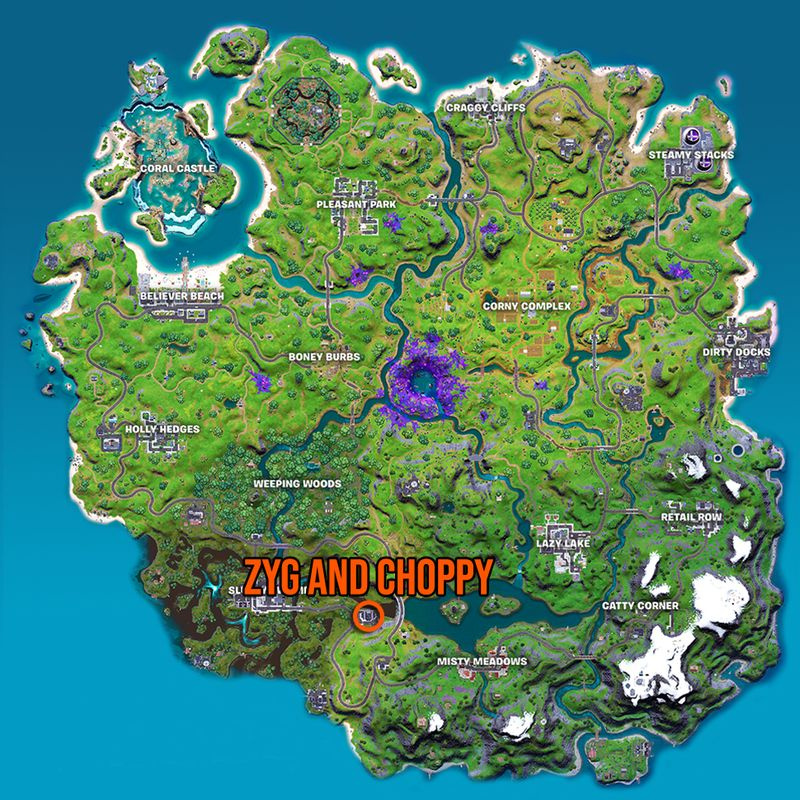 Fortnite Zyg och Choppy platskarta