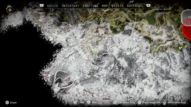 Horizon Zero Dawn kraftceller plassering 2: All-Mother Mountain