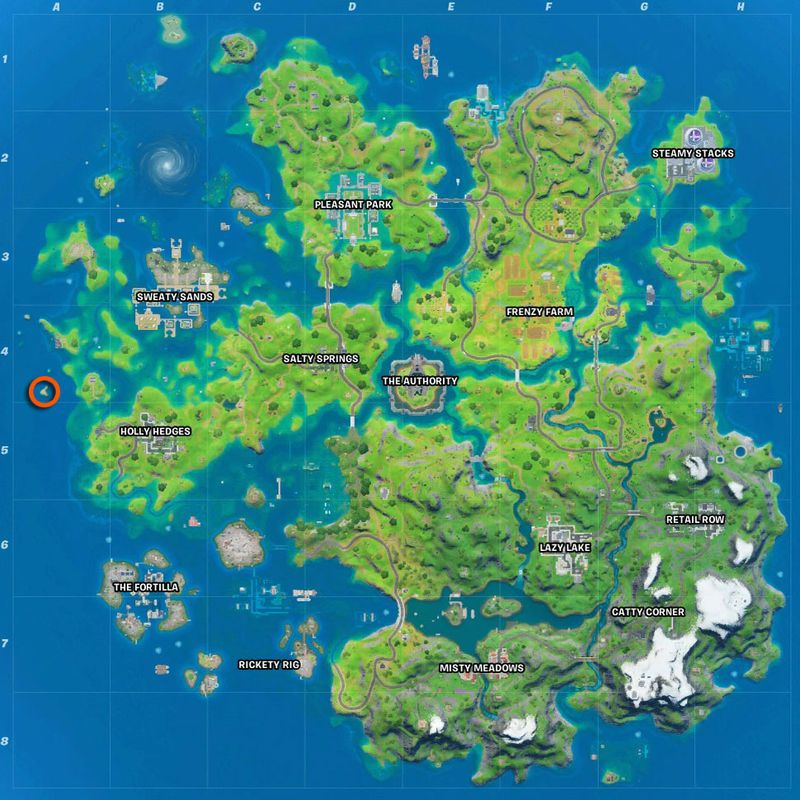 Fortnite Stack Shackin sijaintikartta