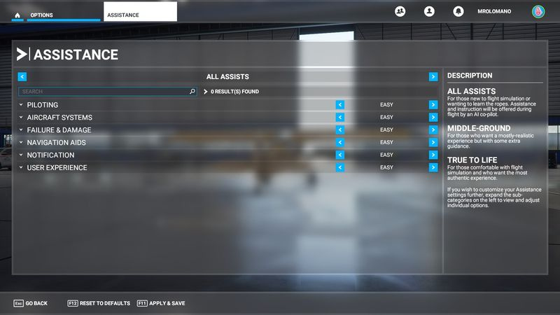 Microsoft Flight Simulator 2020 Muokkaa avustustasoasi ennen lentämistä