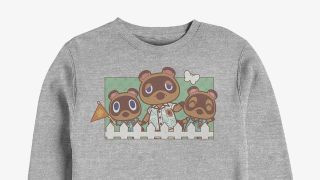 Un maglione con Tom Nook e i suoi nipoti, Timmy e Tommy.