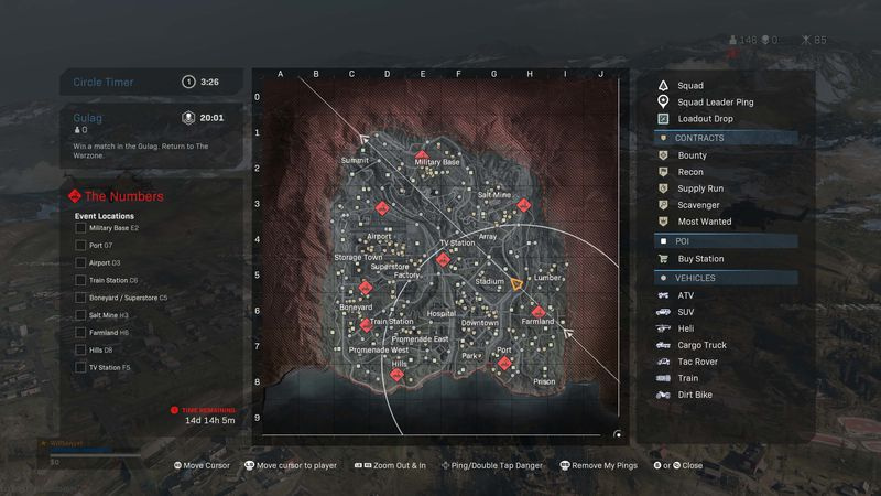 call of duty warzone numren händelse sändningsstationer kartor
