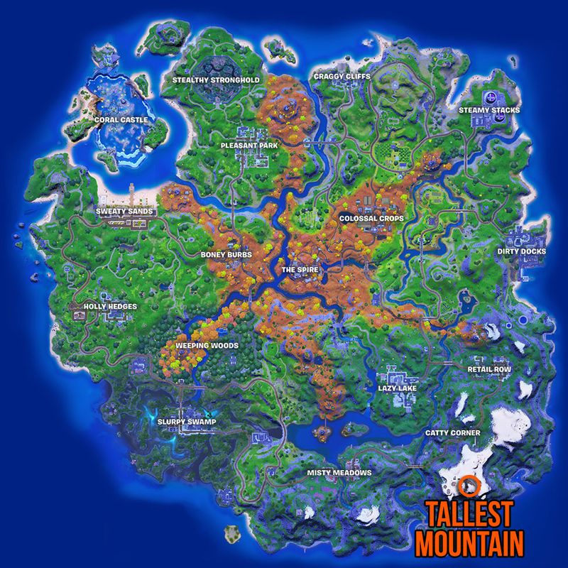 Cristallo dello spirito di Fortnite sulla mappa della montagna più alta