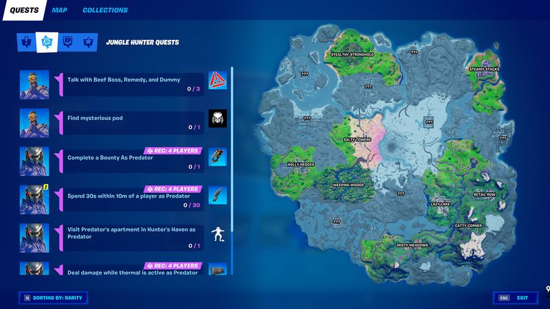 Missioni di Fortnite Predator Jungle Hunter