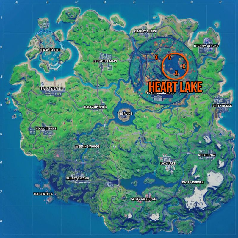 Fortnite Heart Lake placeringskort
