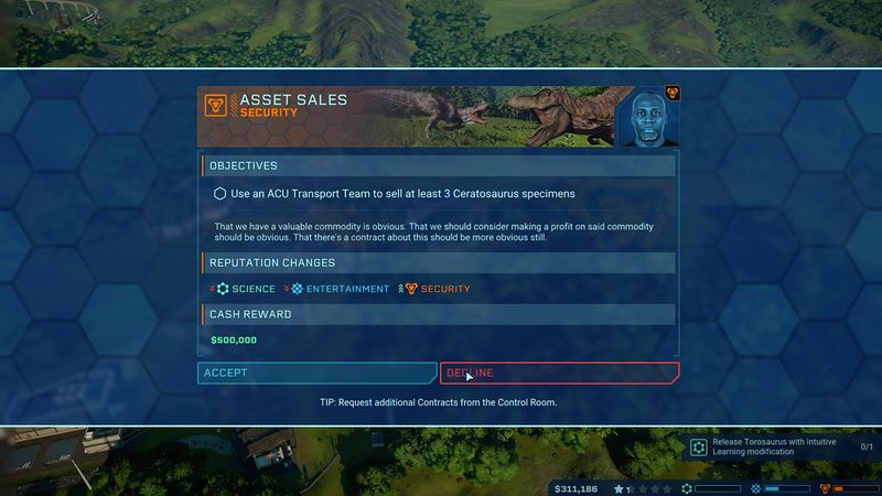 Avslå et oppdrag i Jurassic World Evolution