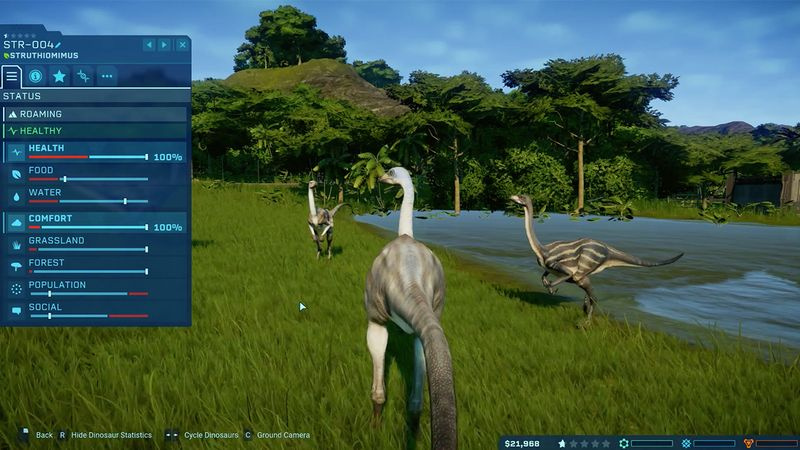 Struthiomimus i Jurassic World Evolution