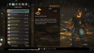 Nioh 2 elixergenezende artikelen