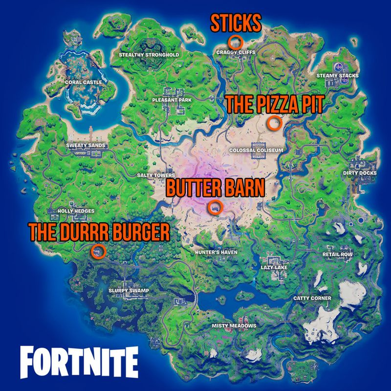 Fortnite Restaurant-Standortkarte