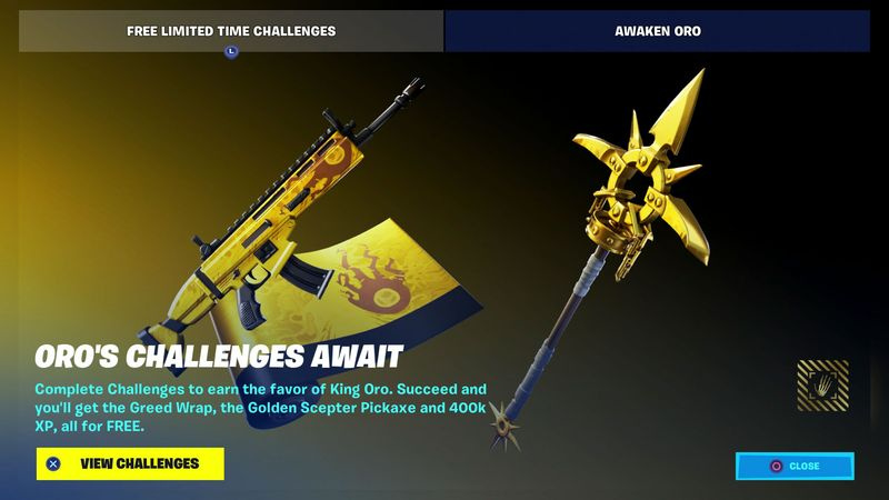 Fortnite Oro Challenges belöningar