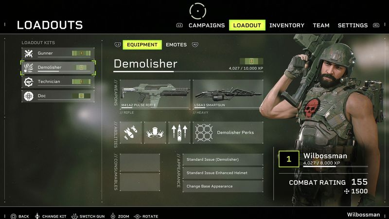 Aliens Fireteam Elite klasser