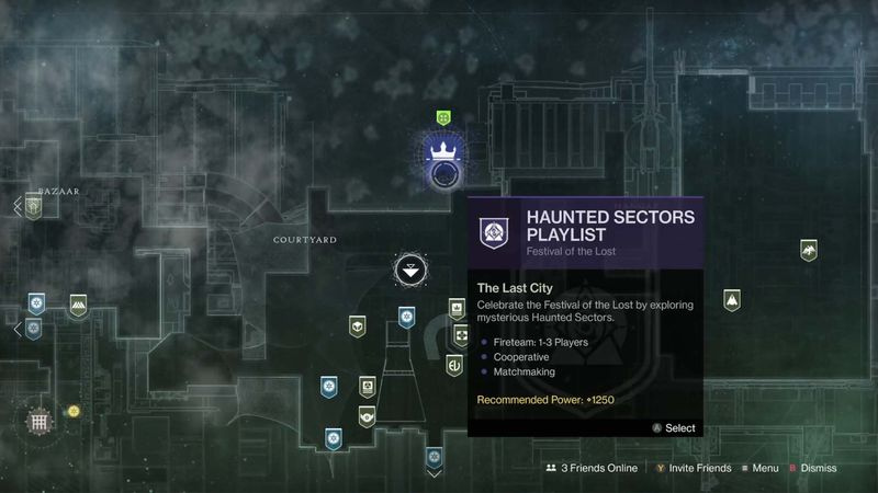 Destiny 2 Festival of the Lost Haunted Sector torn karta spellista nod