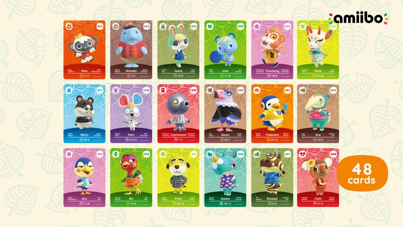Ett urval av Animal Crossing Series 5 Amiibo-kort