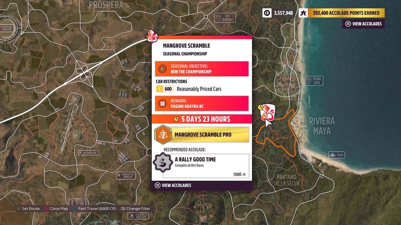 Forza Horizon 5 real deal rimligt prissatta bilsäsongmästerskapslopp på kartan