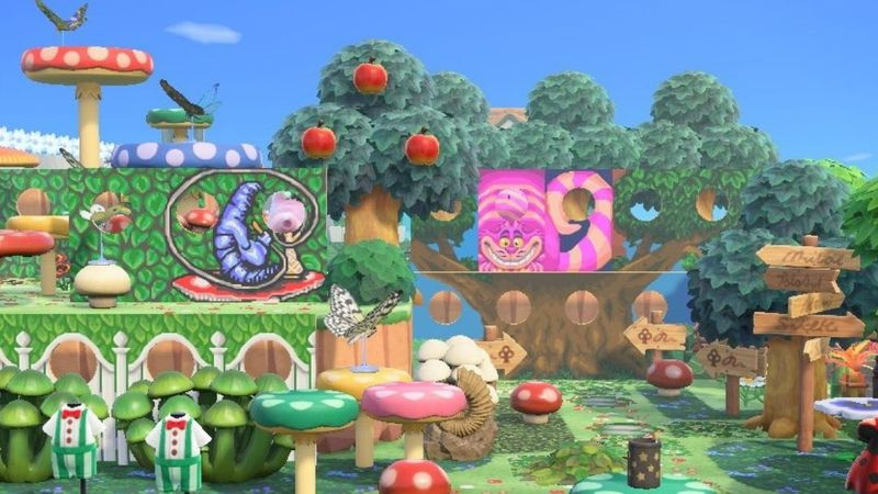 Animal Crossing: New Horizons Island-ideer med temaet Alice i Eventyrland