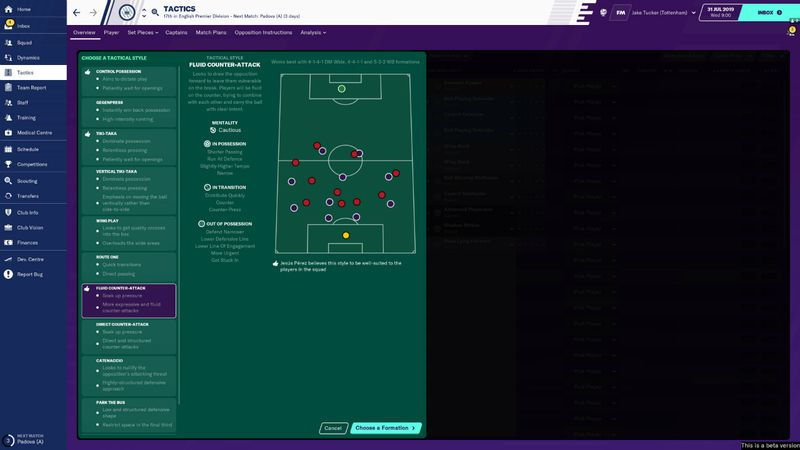 Football Manager 2020-tactieken