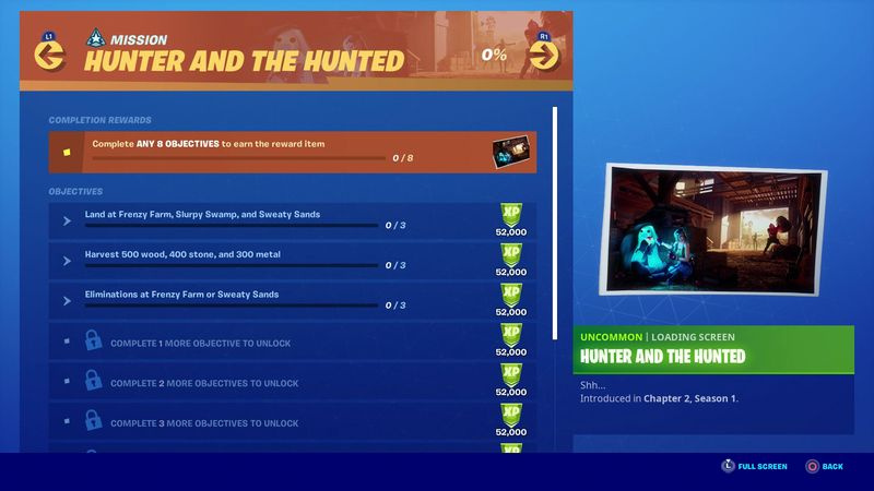 Fortnite Hunter and the Hunted udfordringer