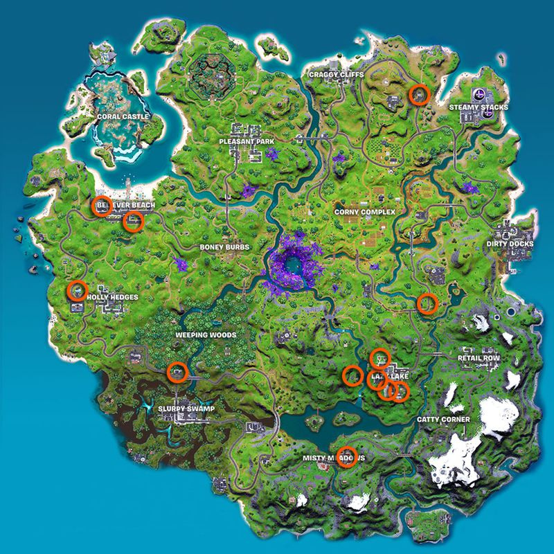 Fortnite Ferrarin sijaintikartta