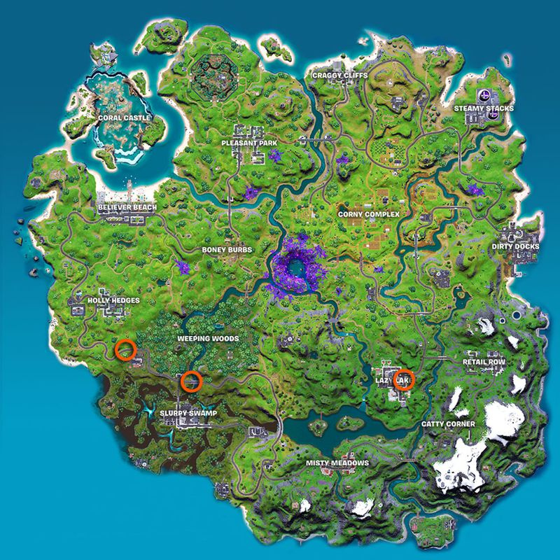 Fortnite Ferrari 296 GTB Time Trials -sijaintikartta