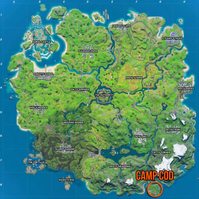 Fortnite Camp Cod kort