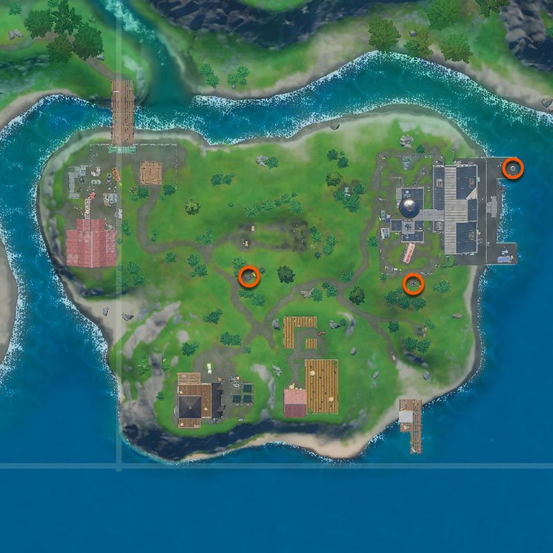 Fortnite Camp Cod lejrbål kort