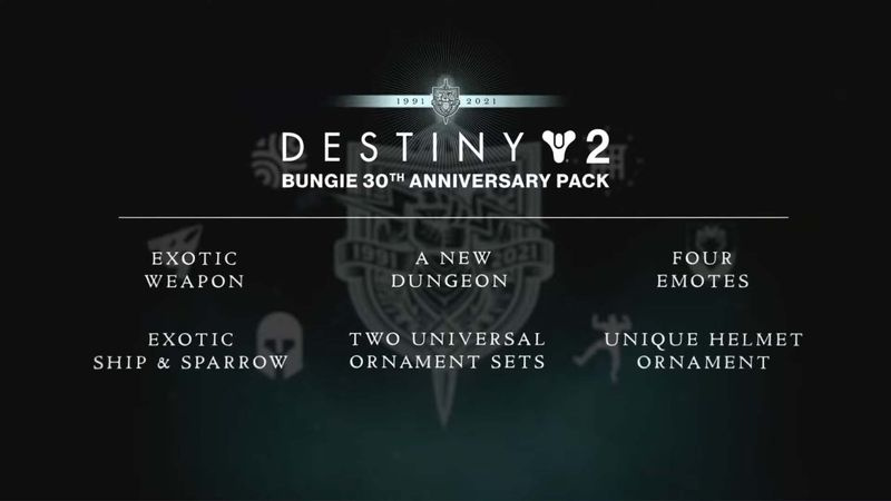 Översikt över innehållet i Destiny 2 bungies 30-årsjubileumspaket