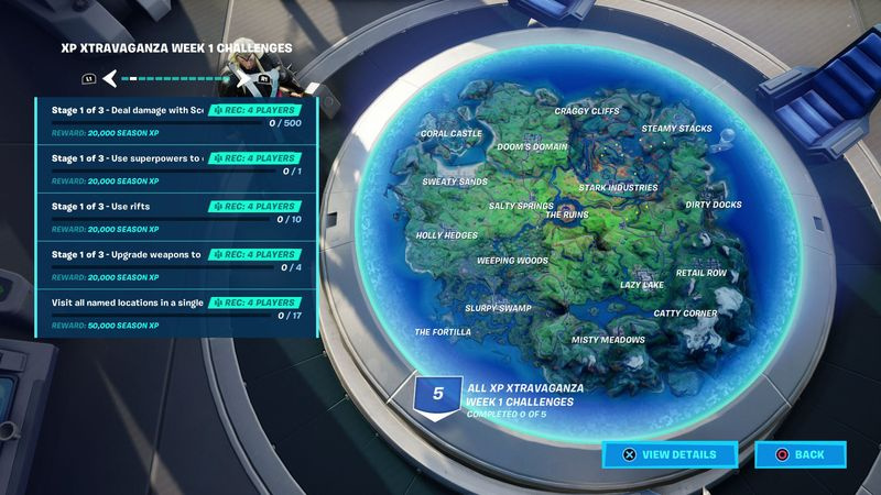 Fortnite XP Xtravaganza Week 1 -haasteet, kausi 4