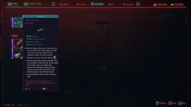 Armi di Cyberpunk 2077