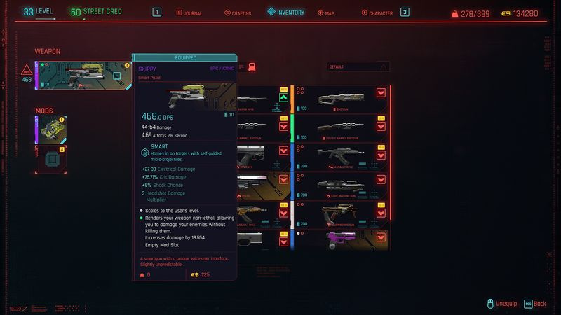 Armi di Cyberpunk 2077