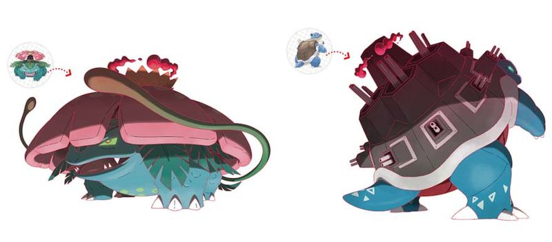 Isle of Armor Bulbasaur eller Squirtle: Gigantamax Venusaur och Gigantamax Blastoise