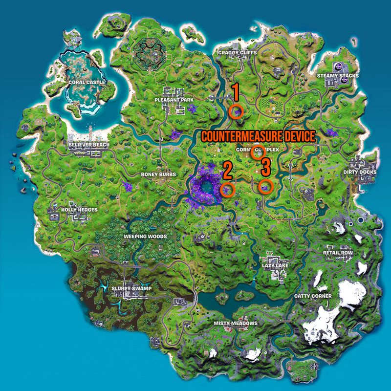 Platser för Fortnite Alien-enheter och motåtgärdsenheter