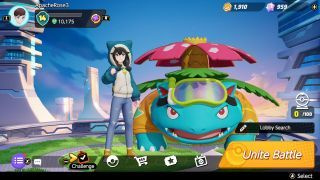 Trænerskærme fra Pokemon Unite på Nintendo Switch
