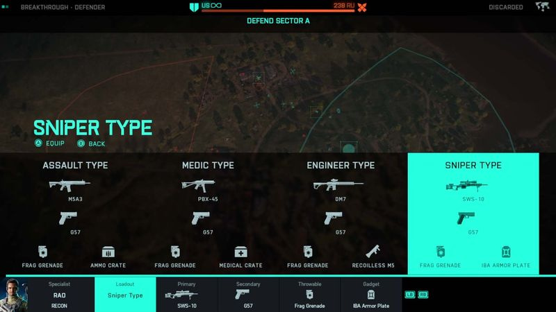 Battlefield 2042 nella schermata della mappa di distribuzione del gioco scegliendo il caricamento delle armi