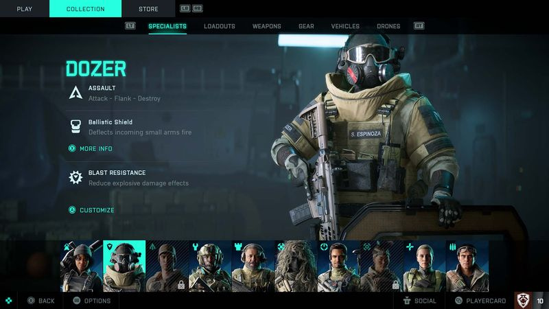 Bulldozer per personaggi specializzati di Battlefield 2042 con scudo balistico