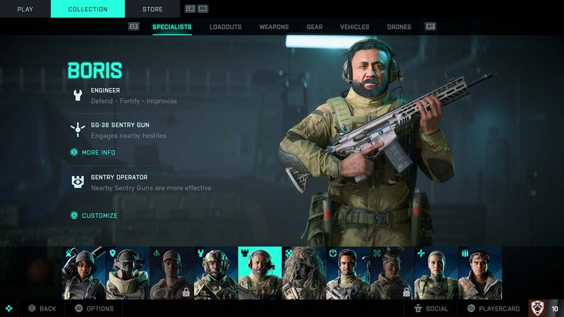 Battlefield 2042 ingegnere specialista personaggio boris