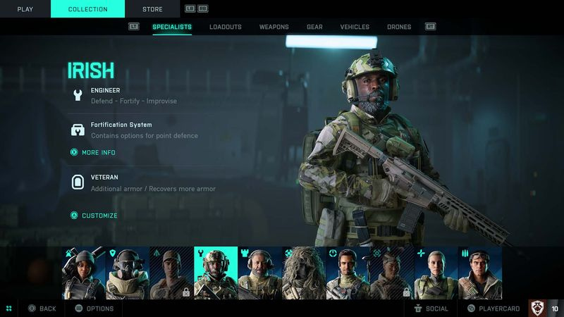 Battlefield 2042 ingegnere specialista personaggio irlandese