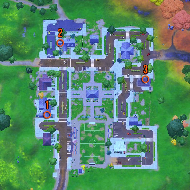 Fortnite-Literaturbeispiele Lageplan von Pleasant Park
