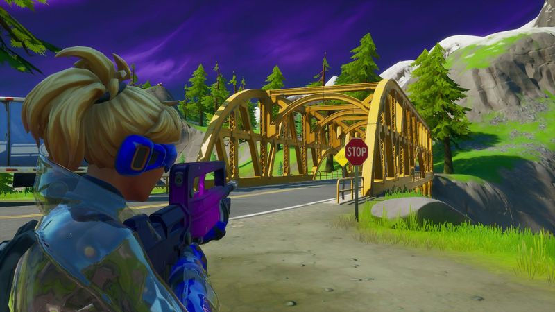 Fortnite Red, Yellow, Green, Blue og Purple Steel Bridges placeringer
