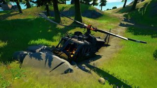 Fortnite Downed Black Helicopter placering