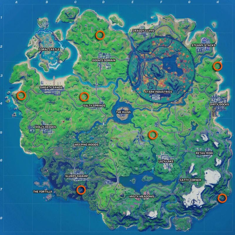 Fortnite Witch Brooms sijaintikartta