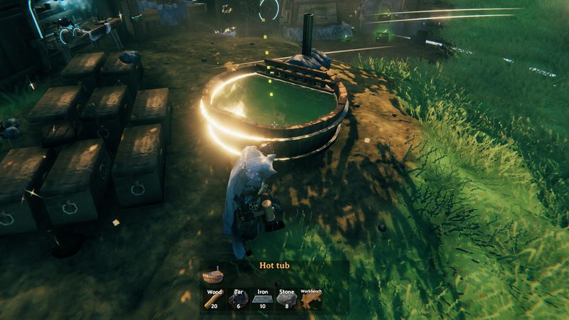 Focolare di Valheim e pozzi di catrame domestico Darkwood