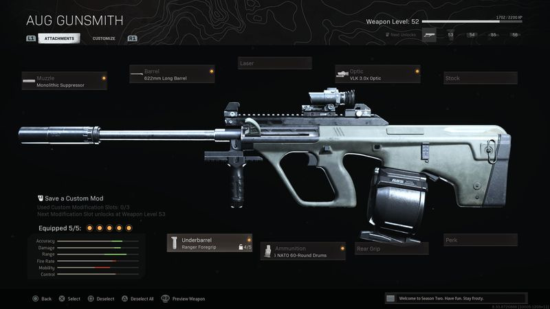 Parhaat Warzone AUG -lataukset