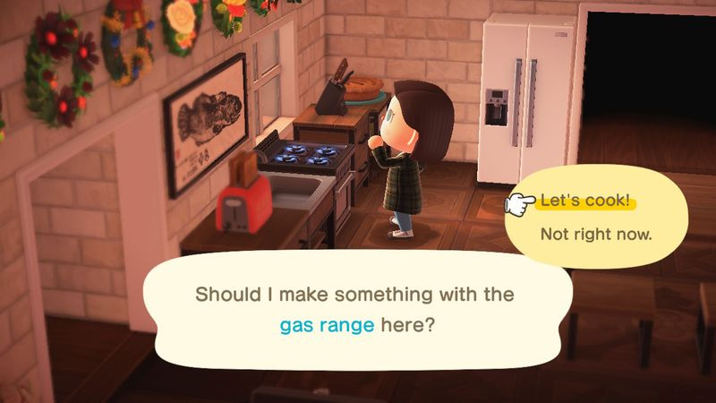 Madlavning ved en ovn i Animal Crossing: New Horizons