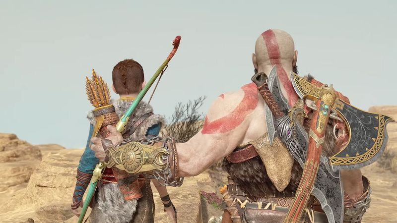 Kratos og Atreus i Jotunheim i slutningen af God of War