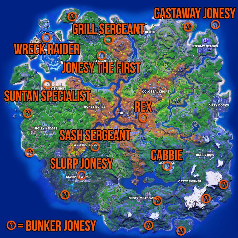 Fortnite Joneses Standortkarte