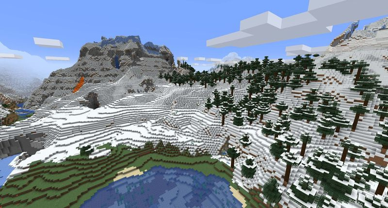Minecraft Caves and Cliffs osa 2 päivittää lumikukkulat kuusilla