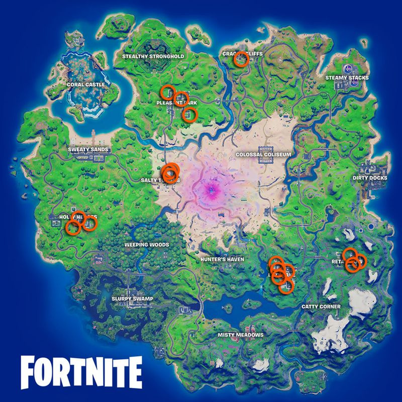 Fortnite Mailboxes platskarta